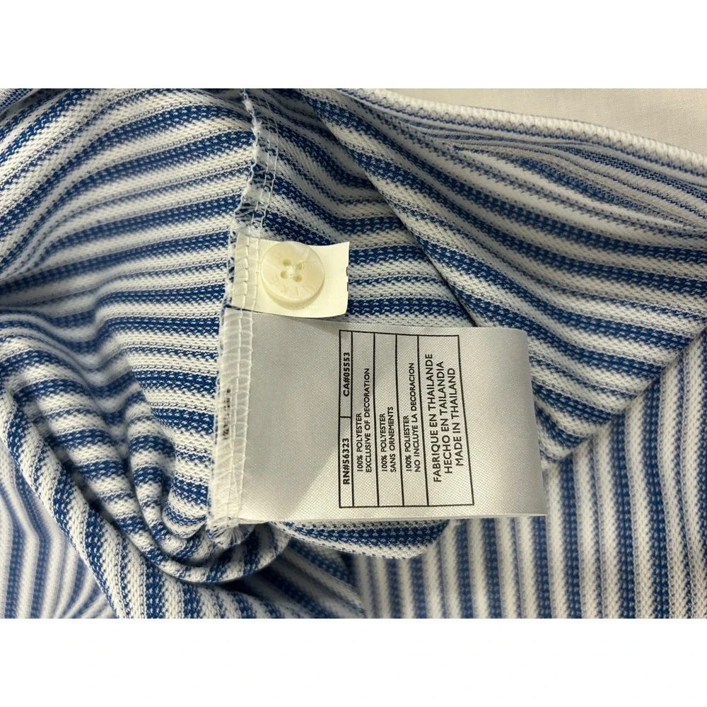 Nike Dri-Fit Golf Blue White Stripe Horeshoe Bay Resort Golf Course Shirt Sz XXL